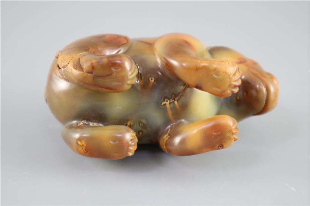 A Chinese chalcedony figure of a standing bear, 10cm